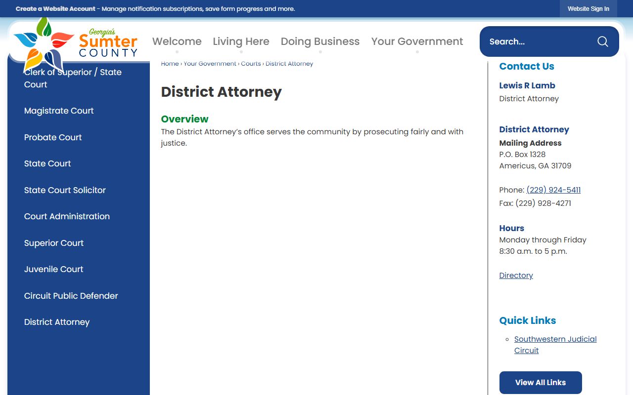 Schley County arrest records and Southwestern Judicial Circuit District Attorney charges