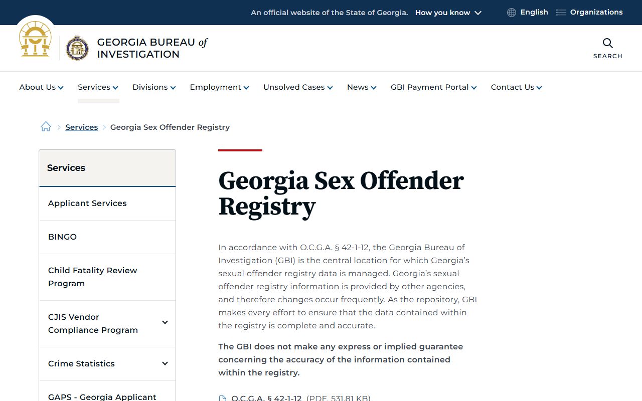 Schley County Superior Court records and GBI sex offender registry distinction
