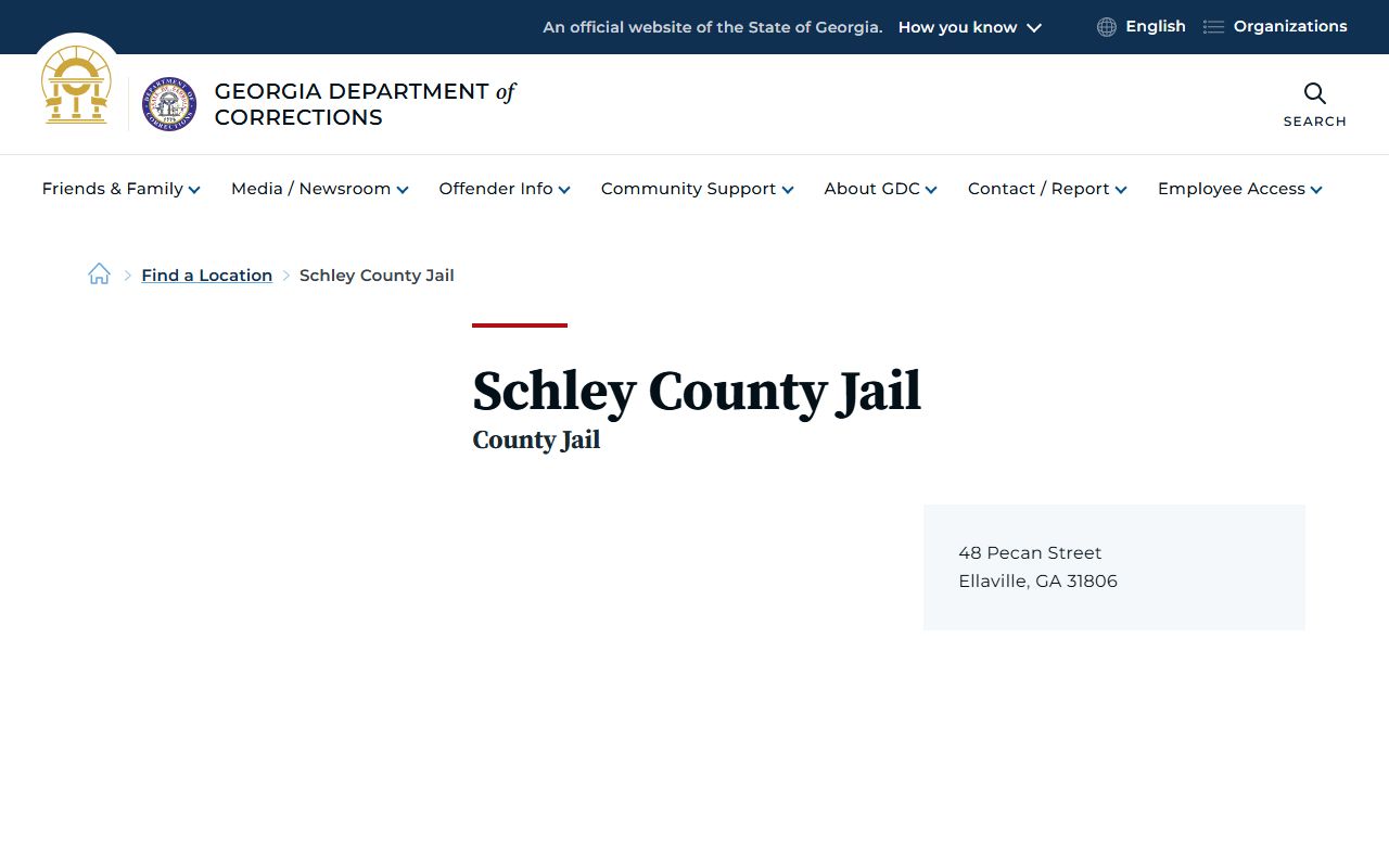 Schley County Superior Court criminal case flow and county jail listing