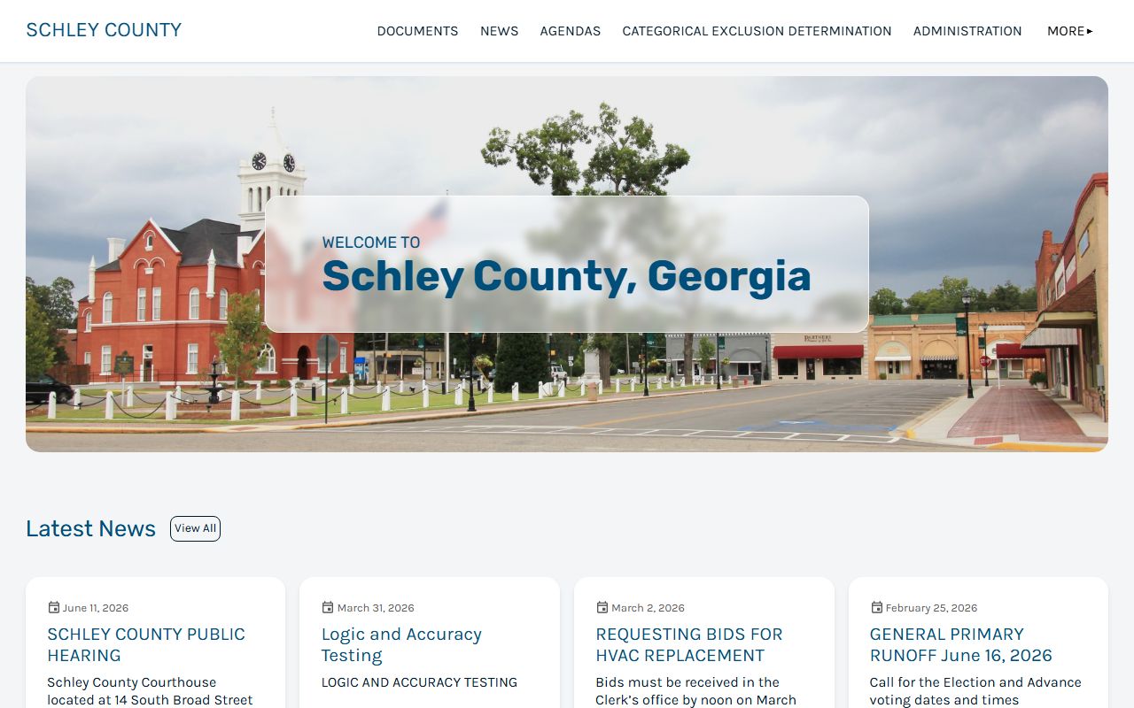 Schley County Court records official county homepage