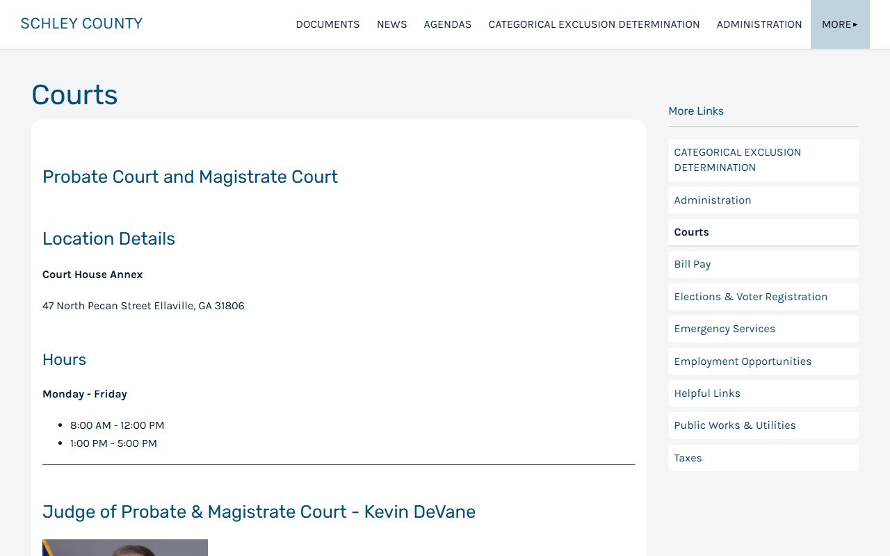 Schley County Court records official courts page