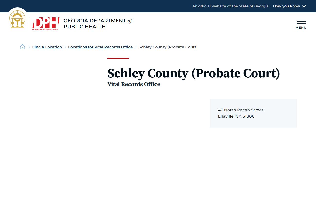 Schley County marriage records at Schley County Probate Court